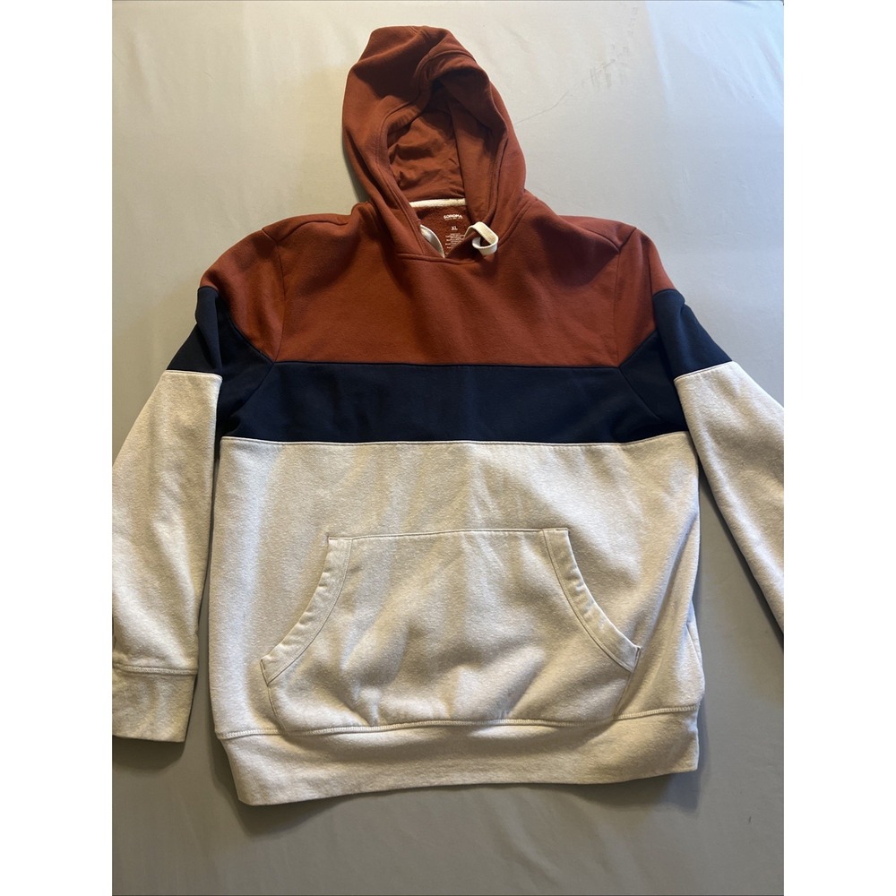 Sonoma Mens Multicolor Colorblock Long Sleeve Pullover Hoodie Size XL
